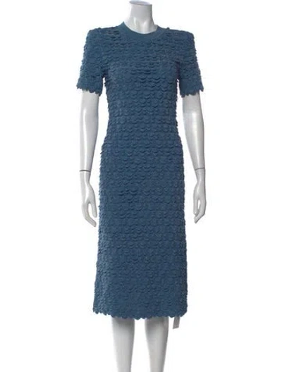 Pre-owned Scanlan Theodore Patterned Midi Length Dress In Blue