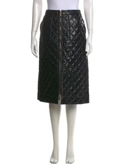 Pre-owned Scanlan Theodore Patterned Midi Length Skirt W/ Tags In Black
