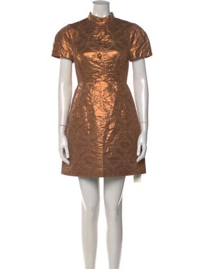 Pre-owned Scanlan Theodore Patterned Mini Dress W/ Tags In Brown