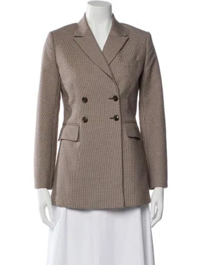 Pre-owned Scanlan Theodore Plaid Print Blazer In Neutral