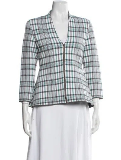 Pre-owned Scanlan Theodore Plaid Print Jacket In Grey