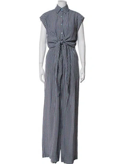 Pre-owned Scanlan Theodore Plaid Print Pleated Accents Pant Set In Multi