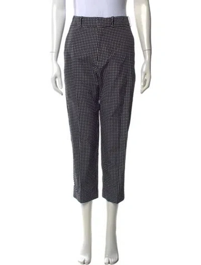 Pre-owned Scanlan Theodore Plaid Print Straight Leg Pants In Black