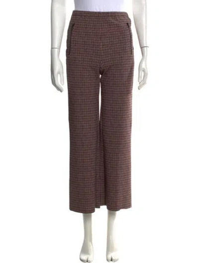 Pre-owned Scanlan Theodore Plaid Print Wide Leg Pants In Multicolor