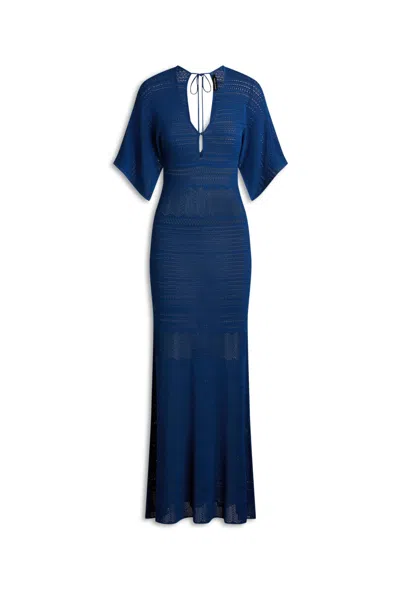 Scanlan Theodore Pleat Lace Dress In Blue