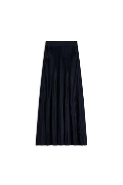 Scanlan Theodore Pleat Variegated Stitch Skirt In Blue