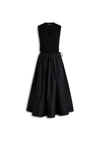 Scanlan Theodore Polished Voile Tank Dress In Black