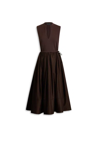 Scanlan Theodore Polished Voile Tank Dress In Brown