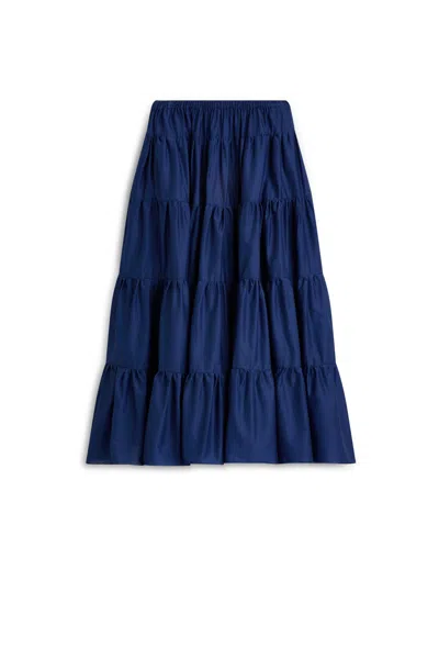 Scanlan Theodore Polished Voile Tier Skirt In Blue