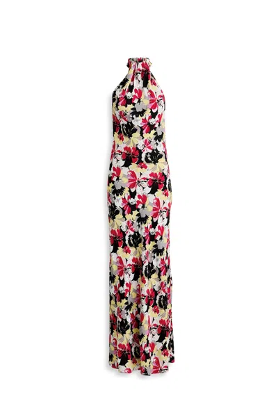 Scanlan Theodore Printed Drape Neck Dress In Multi