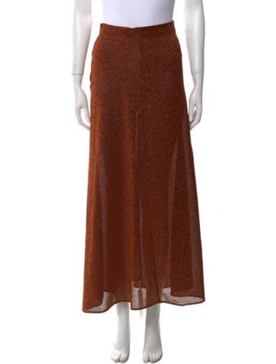 Pre-owned Scanlan Theodore Printed Long Skirt In Brown
