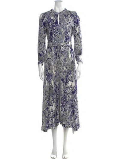 Pre-owned Scanlan Theodore Printed Midi Length Dress In Multi
