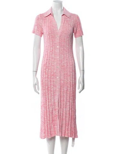 Pre-owned Scanlan Theodore Printed Midi Length Dress In Pink