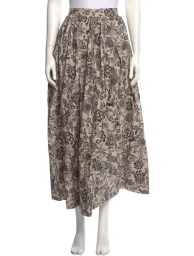 Pre-owned Scanlan Theodore Printed Midi Length Skirt W/ Tags In Neutral