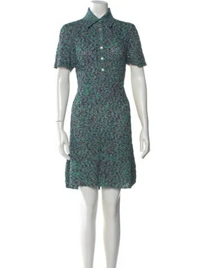 Pre-owned Scanlan Theodore Printed Mini Dress In Green