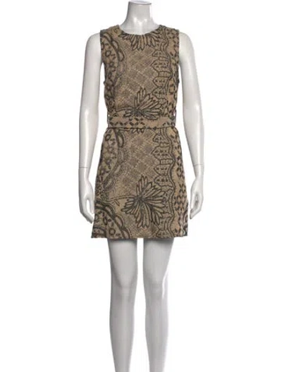 Pre-owned Scanlan Theodore Printed Mini Dress In Neutrals