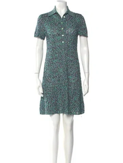 Pre-owned Scanlan Theodore Printed Mini Dress W/ Tags In Green