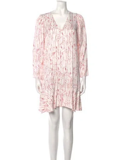 Pre-owned Scanlan Theodore Printed Mini Dress In White