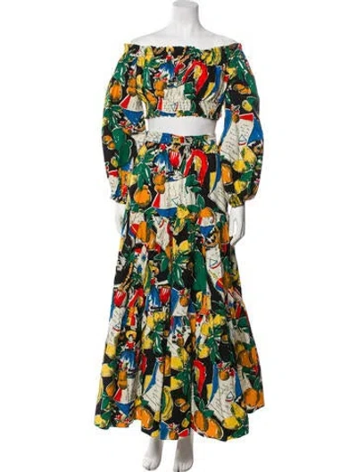 Pre-owned Scanlan Theodore Printed Skirt Set In Black