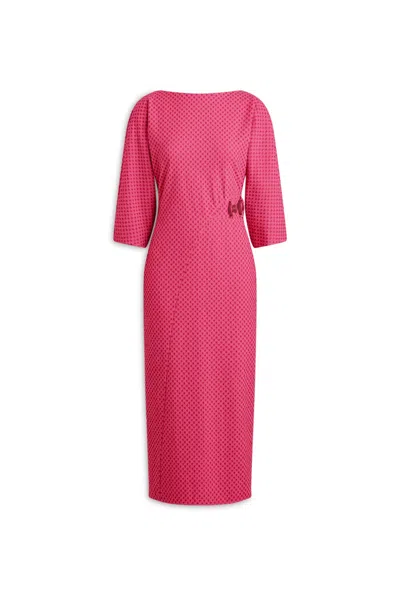 Scanlan Theodore Resin Pencil Dress In Pink