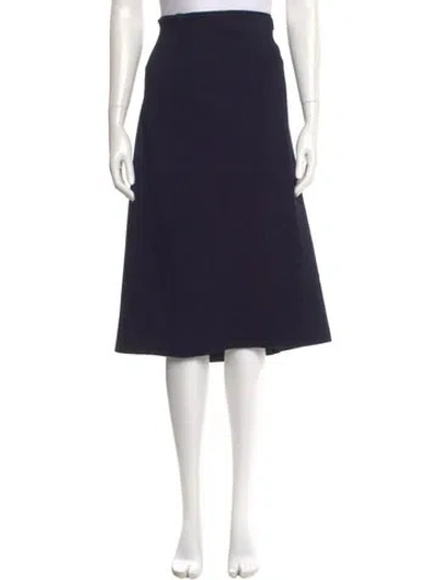 Pre-owned Scanlan Theodore Ruffle Embellishment Knee-length Skirt In Blue