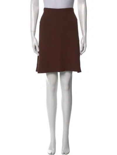 Pre-owned Scanlan Theodore Ruffle Embellishment Knee-length Skirt In Brown