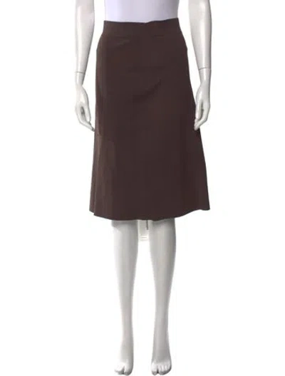 Pre-owned Scanlan Theodore Ruffle Embellishment Knee-length Skirt In Brown