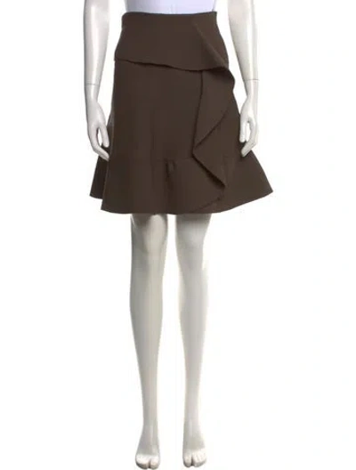 Pre-owned Scanlan Theodore Ruffle Embellishment Mini Skirt In Neutrals