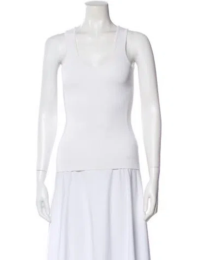 Pre-owned Scanlan Theodore Scoop Neck Sleeveless Top In Neutral