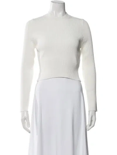 Pre-owned Scanlan Theodore Scoop Neck Sweater In White
