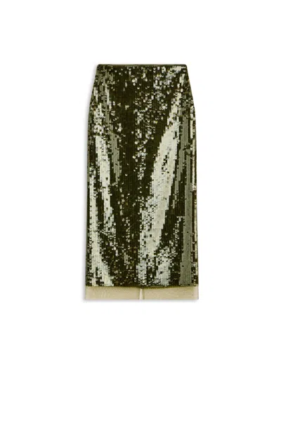 Scanlan Theodore Sequin Pencil Skirt In Green