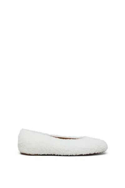 Scanlan Theodore Shearling Ballet Flat In Natural