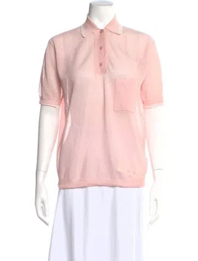 Pre-owned Scanlan Theodore Short Sleeve Polo In Pink