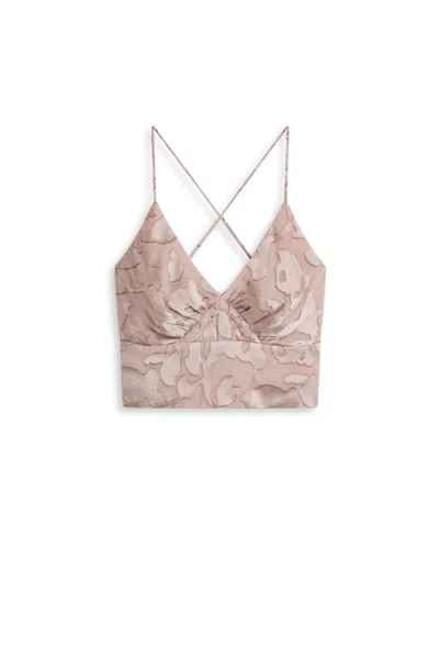 Scanlan Theodore Silk Burnout Satin Camisole In Neutral