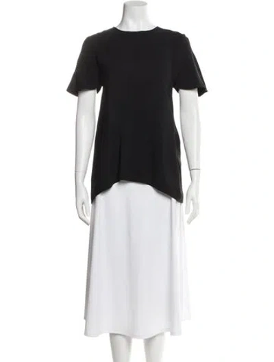 Pre-owned Scanlan Theodore Silk Crew Neck Top In Black