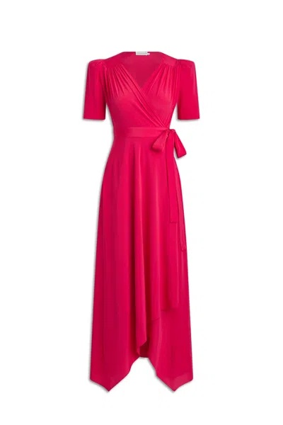 Scanlan Theodore Silk Gather Sleeve Dress In Pink