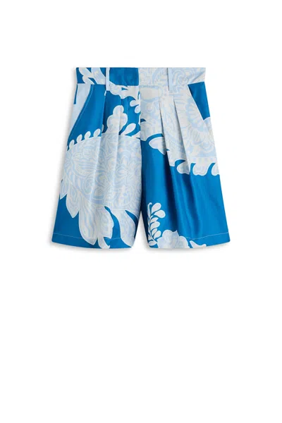 Scanlan Theodore Silk Harrow Print Short In Blue