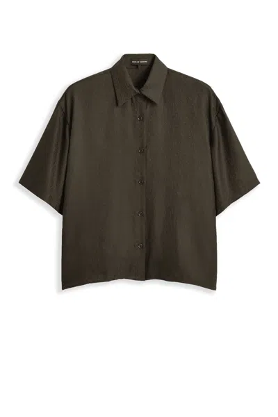 Scanlan Theodore Silk Jacquard Crop Shirt In Green