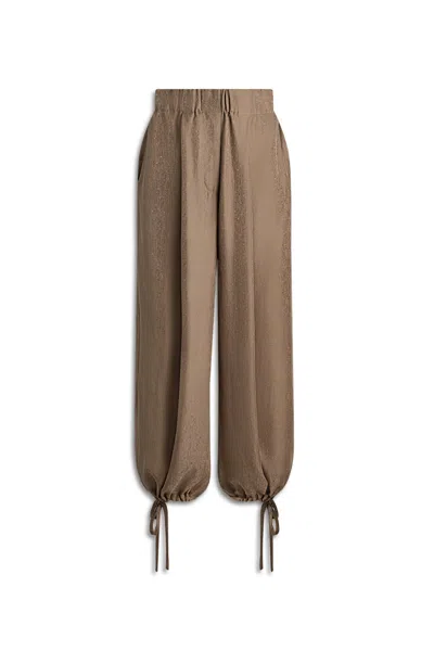 Scanlan Theodore Silk Jacquard Crop Trouser In Brown