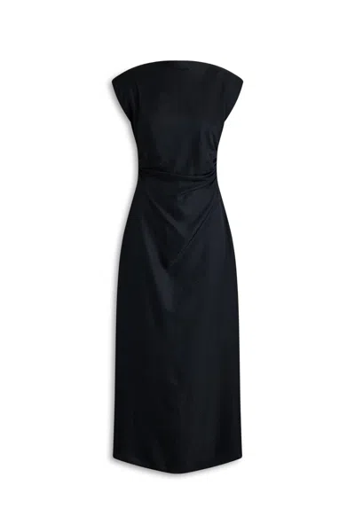 Scanlan Theodore Silk Jacquard Dress In Black
