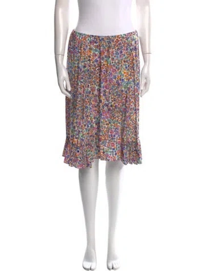 Pre-owned Scanlan Theodore Silk Knee-length Skirt In Multi