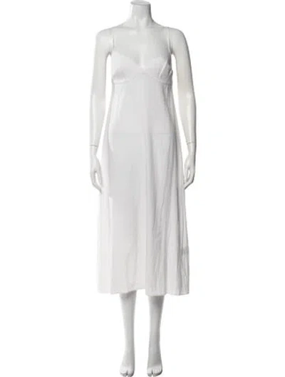 Pre-owned Scanlan Theodore Silk Long Dress In Neutral