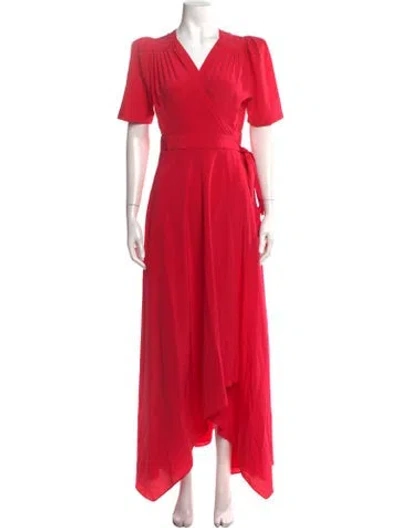 Pre-owned Scanlan Theodore Silk Long Dress In Pink