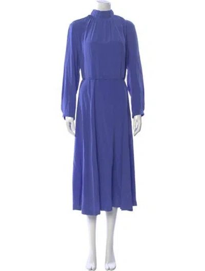 Pre-owned Scanlan Theodore Silk Long Dress In Purple