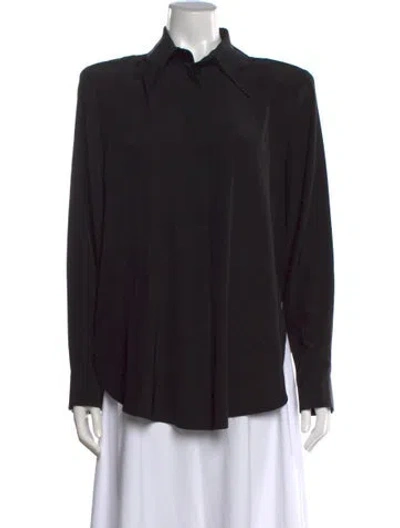 Pre-owned Scanlan Theodore Silk Long Sleeve Blouse W/ Tags In Black