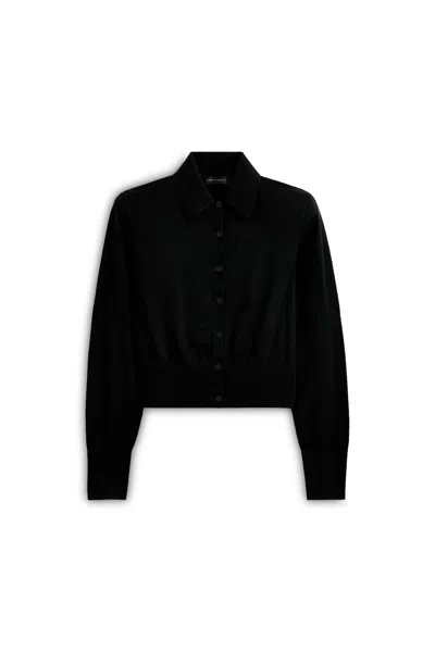 Scanlan Theodore Silk Merino Knit Shirt In Black