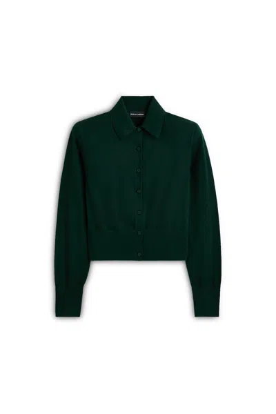 Scanlan Theodore Silk Merino Knit Shirt In Green