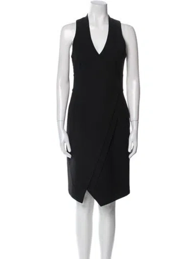 Pre-owned Scanlan Theodore Silk Midi Length Dress In Black