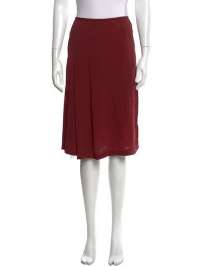 Pre-owned Scanlan Theodore Silk Midi Length Skirt In Red