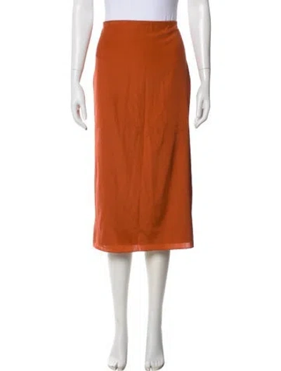 Pre-owned Scanlan Theodore Silk Midi Length Skirt W/ Tags In Brown